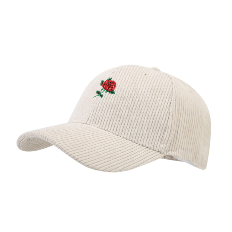 Rose embroidered White
