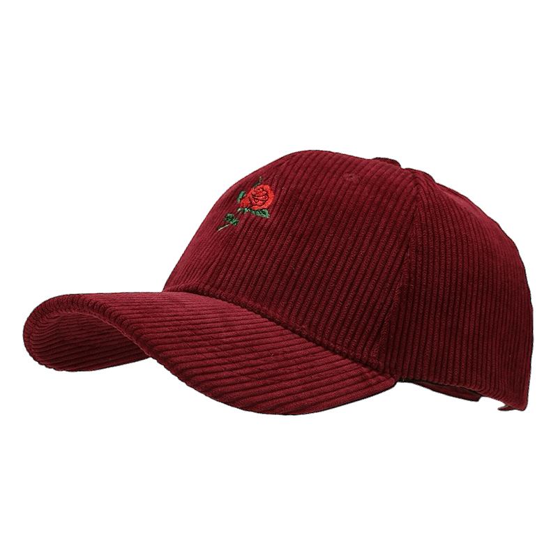 Rose embroidered Burgandy hat
