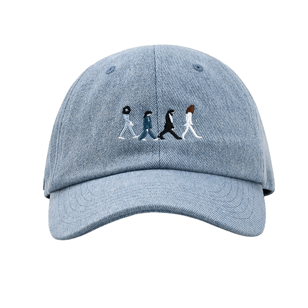 Denim embroidered baseball hat
